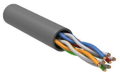 Витая пара U/UTP кат 5 CCA 4 пары PVC 305м серый GENERICA