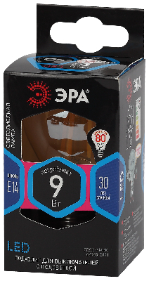 Лампа светодиодная F-LED P45-9W-840-E14 gold (филамент, шар золот, 9Вт, нейтр, E14) (10/100/3600)