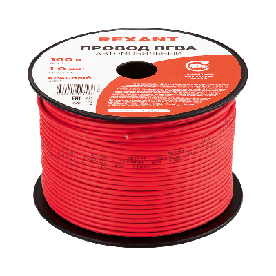 Провод ПГВА 1х1.00 мм2, красный, бухта 100 м,