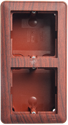 W59 коробка подъемная для наружного монтажа с рамкой 2-местная мореный дуб