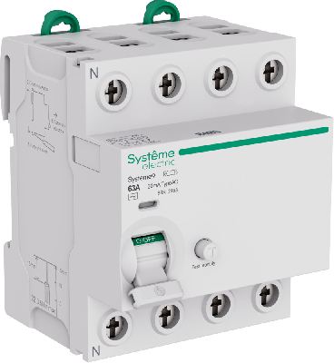 Выключатель дифференциального тока (ВДТ) 63A 4P 30мА Тип-AC 400В Systeme9