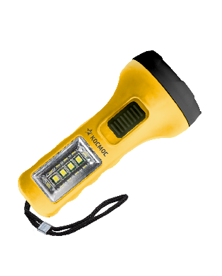 Фонарь ручной 0,5Вт LED+4SMD1Вт, 1xAA, корпус ABS-пластик, ремешок ручной