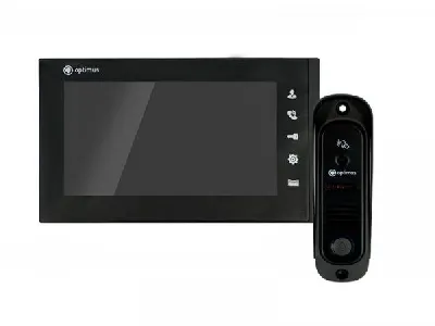 Комплект видеодомофона CVBS 7'' TFT LCD цветной 800х480 встроенный СКУД на 50 карт/брелков