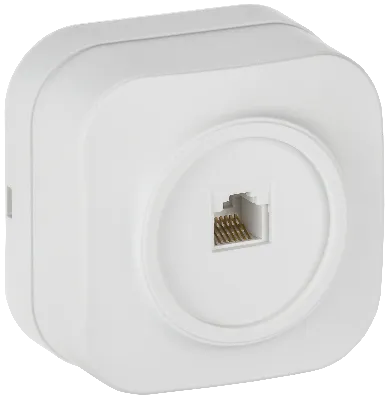 GLORY Розетка для открытой установки компьютерная RJ45 кат.5E РК10-ХБм белый матовый IEK