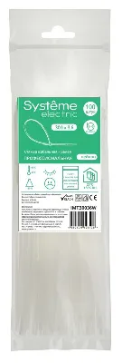 Стяжка кабельная MultiSet 300х3.6 Белая (100шт)