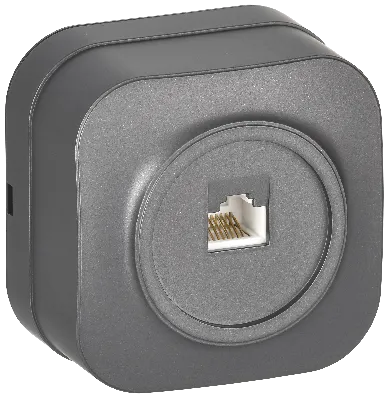 GLORY Розетка для открытой установки компьютерная RJ45 кат.5E РК10-ХСм сталь матовый IEK