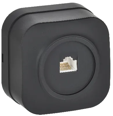 GLORY Розетка для открытой установки компьютерная RJ45 кат.5E РК10-ХЧм черный матовый IEK