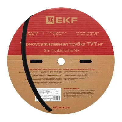 Трубка термоусаживаемая ТУТ нг 10/5 черная рулон EKF PROxima