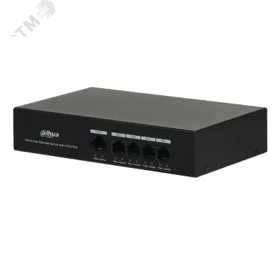 Коммутатор неуправляемый 4x100Мбит/с (RJ45 с PoE+,PoE++), 2x1Гбит/с (RJ45) 60Вт