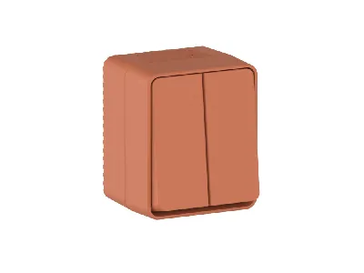 AtlasDesign PROFI IP54 О/У 2-клавишный ВЫКЛЮЧАТЕЛЬ 10 АХ, ТЕРРАКОТОВЫЙ