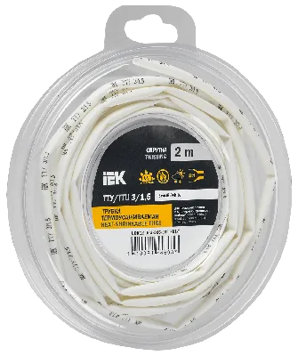 Трубка термоусадочная ТТУ нг-LS 3/1,5 белая (2м/упак) IEK