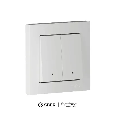ATLASDESIGN SMART 2-кл. ВЫКЛЮЧАТЕЛЬ с подсв., Zigbee, сх.5, L+N, 10А, мех., БЕЛЫЙ