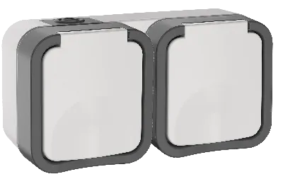 Розетка 2-местная горизонтальная TORS 16А IP55 белый