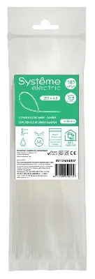 Стяжка кабельная MultiSet 250х4.8 Белая (100шт)