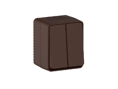 AtlasDesign PROFI IP54 О/У 2-клавишный ВЫКЛЮЧАТЕЛЬ 10 АХ, КОРИЧНЕВЫЙ