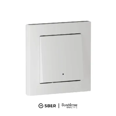 ATLASDESIGN SMART 1-кл. ВЫКЛЮЧАТЕЛЬ с подсв., Zigbee, сх.1, L+N, 10А, мех., БЕЛЫЙ