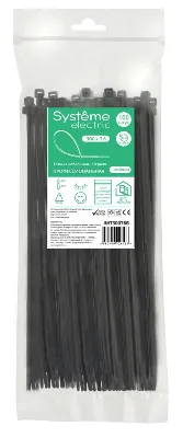 Стяжка кабельная MultiSet 300х7.6 Чёрная (100шт)