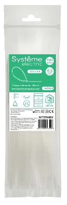 Стяжка кабельная MultiSet 370х4.8 Белая (100шт)