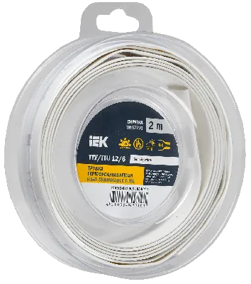 Трубка термоусадочная ТТУ нг-LS 12/6 белая (2м/упак) IEK