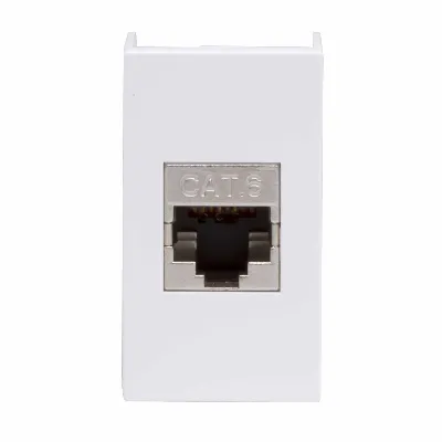 Компьютерная розетка RJ-45, кат. 6, экранированная, 8P8C, Viva, белая, 1 модуль