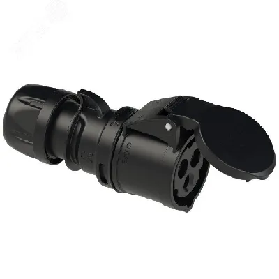 Розетка кабельная 16А/230V/1P+N+E/IP44, черная