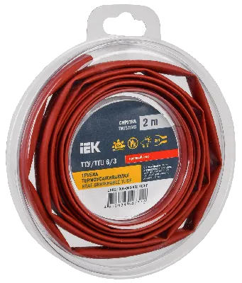 Трубка термоусадочная ТТУ нг-LS 6/3 красная (2м/упак) IEK