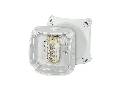 Коробка клеммная 93х93х62 PP IP66 серая мембранная 7 клемм 0.5-2.5мм