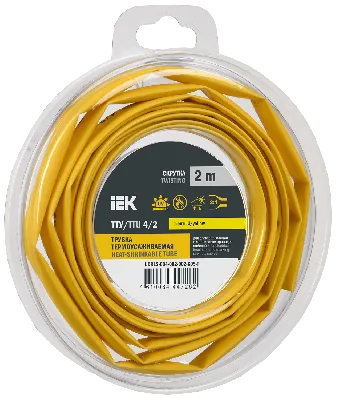 Трубка термоусадочная ТТУ нг-LS 4/2 желтая (2м/упак) IEK