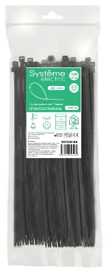 Стяжка кабельная MultiSet 300х4.8 Чёрная (100шт)