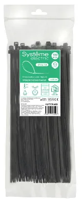 Стяжка кабельная MultiSet 370х4.8 Чёрная (100шт)