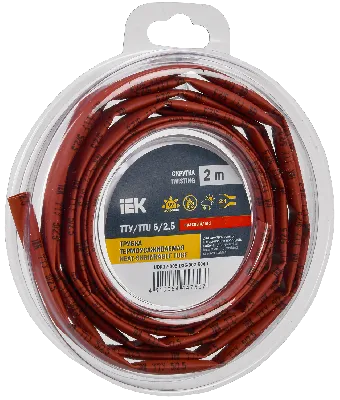 Трубка термоусадочная ТТУ нг-LS 5/2,5 красная (2м/упак) IEK