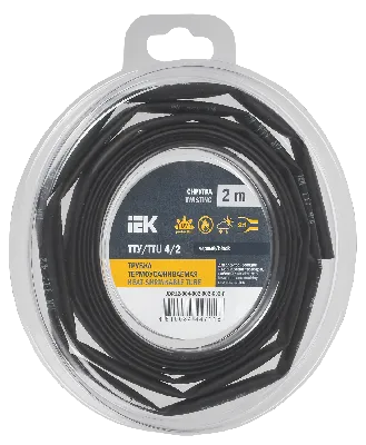 Трубка термоусадочная ТТУ нг-LS 4/2 черная (2м/упак) IEK