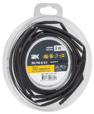 Трубка термоусадочная ТТУ нг-LS 3/1,5 черная (2м/упак) IEK