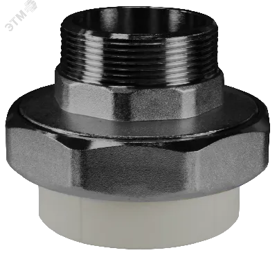 Муфта разъемная 32x3/4' НР комбинированная, полипропиленовая PPR американка, серая