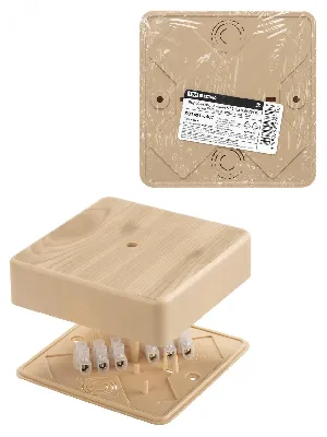 Коробка распаячная КР 100х100х29 ОП сосна IP40, инд. штрихкод
