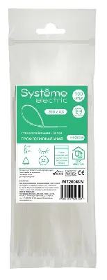 Стяжка кабельная MultiSet 200х4.8 Белая (100шт)
