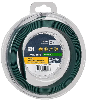 Трубка термоусадочная ТТУ нг-LS 10/5 зеленая (2м/упак) IEK