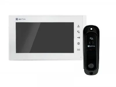 Комплект видеодомофона CVBS 7'' TFT LCD цветной 800х480 встроенный СКУД на 50 карт/брелков