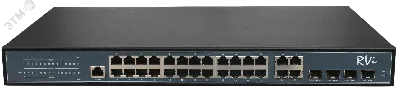 Коммутатор управляемый PoE 24 порта 10/100/1000 Мб/с, 4хSFP, 370 Вт