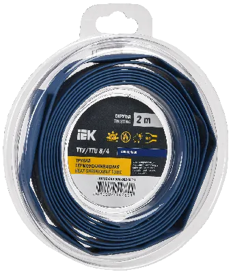 Трубка термоусадочная ТТУ нг-LS 8/4 синяя (2м/упак) IEK