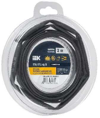 Трубка термоусадочная ТТУ нг-LS 6/3 черная (2м/упак) IEK