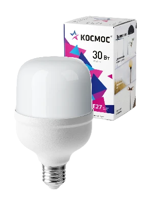 Лампа светодиодная LED 30Вт 220В Е27 D80х135 4500К белый 2650 лм Космос