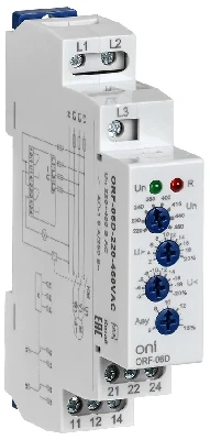 Реле фаз ORF-06D 3ф. 2 конт. 220-460В AC