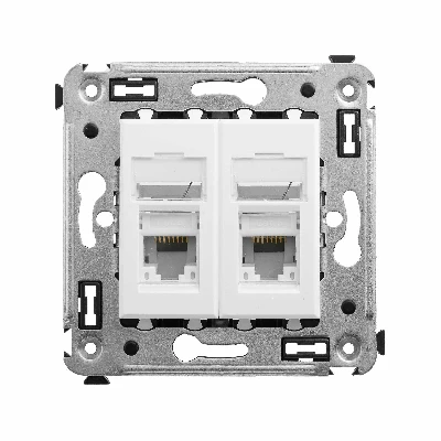 Avanti Розетка RJ-45 в стену, 5e двойная, Белое   облако